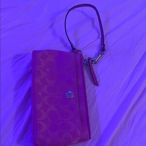 Coach Pink Wristlet Clutch